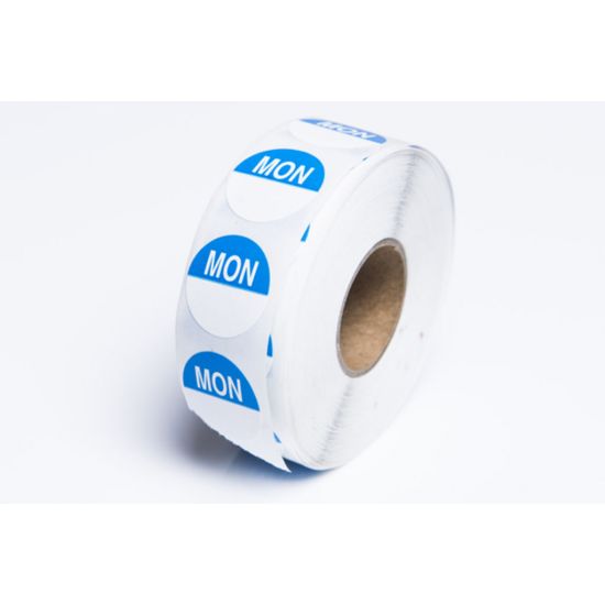 Monday 19mm Round Day Dot Label - Roll Of 1000 FL1020