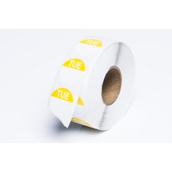 Tuesday 19mm Round Day Dot Label - Roll Of 1000