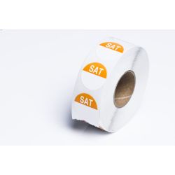 Saturday 19mm Round Day Dot Label - Roll Of 1000