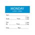 Monday Removable Day Of The Week Label 50 X 50mm - Roll Of 500