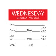 Wednesday Removable Day Of The Week Label 50 X 50mm - Roll Of 500