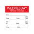 Wednesday Removable Day Of The Week Label 50 X 50mm - Roll Of 500
