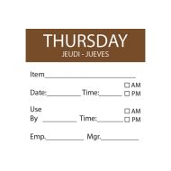 Thursday Removable Day Of The Week Label 50 X 50mm - Roll Of 500