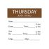Thursday Removable Day Of The Week Label 50 X 50mm - Roll Of 500