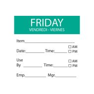Friday Removable Day Of The Week Label 50 X 50mm - Roll Of 500