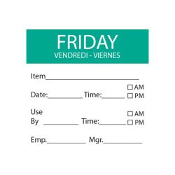Friday Removable Day Of The Week Label 50 X 50mm - Roll Of 500