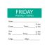 Friday Removable Day Of The Week Label 50 X 50mm - Roll Of 500