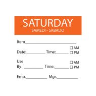 Saturday Removable Day Of The Week Label 50 X 50mm - Roll Of 500