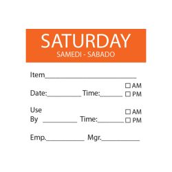 Saturday Removable Day Of The Week Label 50 X 50mm - Roll Of 500