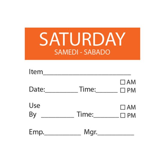 Saturday Removable Day Of The Week Label 50 X 50mm - Roll Of 500 FL1035 Saturday Removable Day Of The Week Label 50 X 50mm - Roll Of 500 FL1035