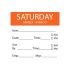 Saturday Removable Day Of The Week Label 50 X 50mm - Roll Of 500