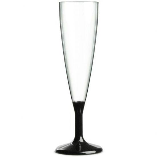 Black Stem 1 Piece Disposable Champagne Flute 125ml - Pack Of 6 BP1005