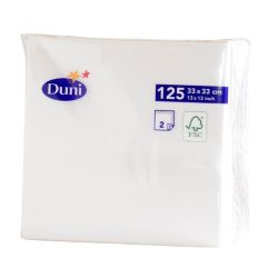 Duni White 33cm 2ply Napkins - Pack of 125 Duni White 33cm 2ply Napkins - Pack of 125