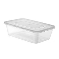 500ml HD Clear Microwave Rectangle Food Container With Lid Sets - Box of 250