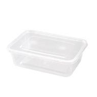 650ml HD Clear Microwave Rectangle Food Container With Lid Sets - Box of 250