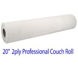 White Hygienic Paper Couch Roll 2ply 20 Inch