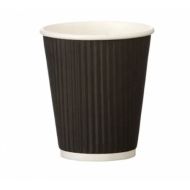 Black 12oz Squat Triple Wall Ripple Cup - Box 500