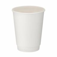 12oz White Double Wall Hot Cup (PE Lined) - Box 500