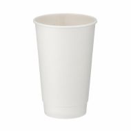 16oz White Double Wall Hot Cup (PE Lined) - Box 500