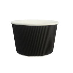 Black 16oz Ripple Pot Squat - Pack of 25