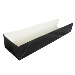 Black Disposable Open Ended Hot Dog Tray Food Packaging - Box 500