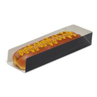 Black Disposable Open Ended Hot Dog Tray Food Packaging - Box 500