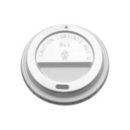 White Sip-Thru Lids for 8oz Ripple Cups - Pack of 100