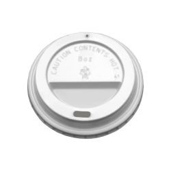 White Sip-Thru Lids for 8oz Ripple Cups - Pack of 100