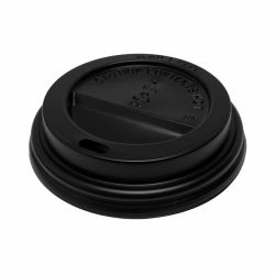Black Sip-Thru Lids For 8oz Ripple Cups - Pack 100