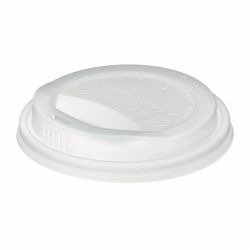 Edenware 10/12/16oz Coffee Cup Sip Lid White (CPLA) - Box of 1000