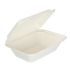 White Bagasse Clamshell Box 7x5 Inch  - Box of 500
