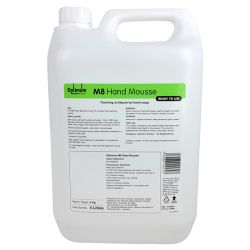 Optimum M8 Hand Mousse - Unscented Pearlised Antibacterial Handsoap - 5 Litre Optimum M8 Hand Mousse - Unscented Pearlised Antibacterial Handsoap - 5 Litre