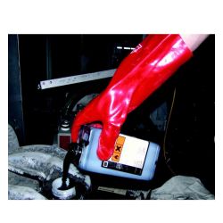 Heavy Duty Red PVC Coated Gauntlet Gloves - Pair