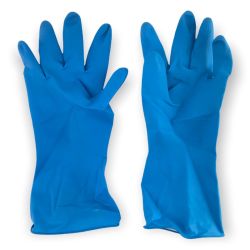 Blue Household Rubber Gloves Medium - Pack of 12 Blue Household Rubber Gloves Medium - Pack of 12
