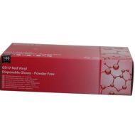 Red Vinyl Powder Free Gloves - Large - Box Of 100