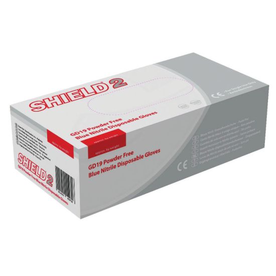 Blue Nitrile Powder Free Gloves - Medium - Box Of 100 PP1068