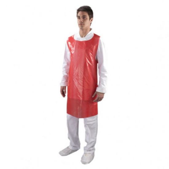 Heavy Duty Red Flat Pack Aprons - Pack Of 100 PP2002