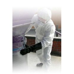 Non-Woven White Disposable Category III SMS Hazard Protective Overall - Large