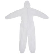 White Disposable Hooded Spray Suit Overall Non Woven - Large