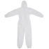 White Disposable Hooded Spray Suit Overall Non Woven - Large