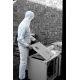 White Disposable Hooded Spray Suit Overall Non Woven - Medium