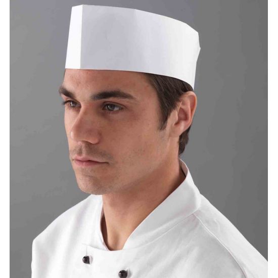 White Disposable Paper Forage Hats With Perforated Crown - Pack Of 100 PP2039
