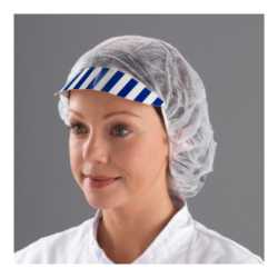 Non-Woven Blue & White Cardboard Peaked Bouffant Caps - Pack Of 100
