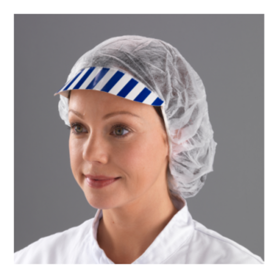 Non-Woven Blue & White Cardboard Peaked Bouffant Caps - Pack Of 100 PP2040