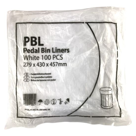 White Economy 11x17x18 Inch Pedal Bin Bags - Box Of 1000 WM1018