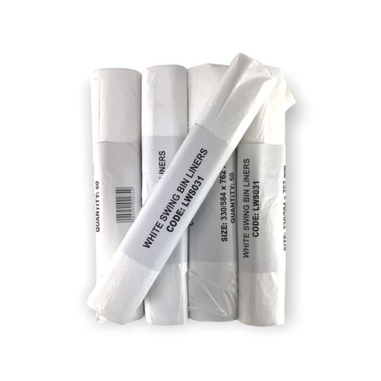 White Strong 13x23x30 Inch Swing Bin Liners - Box Of 500 WM1021 White Strong 13x23x30 Inch Swing Bin Liners - Box Of 500 WM1021