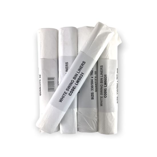 White Strong 13x23x30 Inch Swing Bin Liners - Box Of 500 WM1021