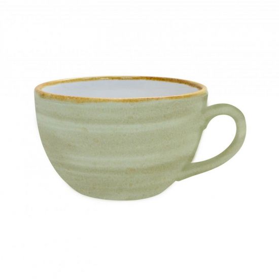 Java Decorated Breakfast Cup/Cappuccino Cup Meadow Green 34cl 12oz Qty 12 IG 01601HMG