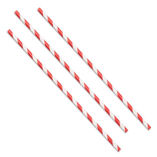 Striped Paper Straw Red & White 8 Inches Qty 100 IG 12998/250