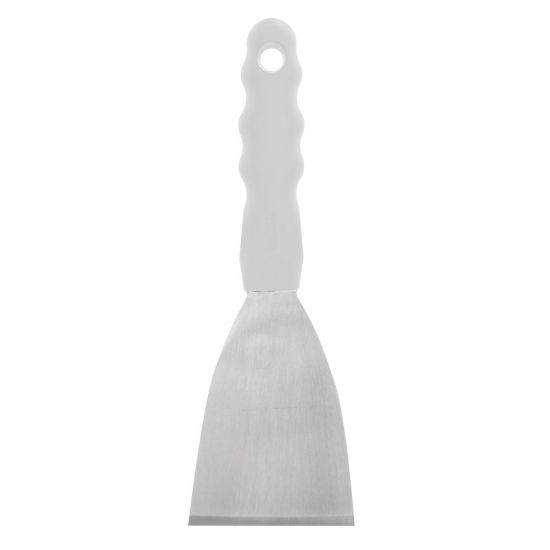 White Ergonomic Handled Stainless Steel Scraper 9.5 Inches IG 253W